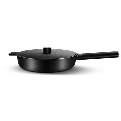 Heat Evenly Thick Bottom Non Stick Pan Cast Iron Skillet Frying Pan 6.5cm Deep
