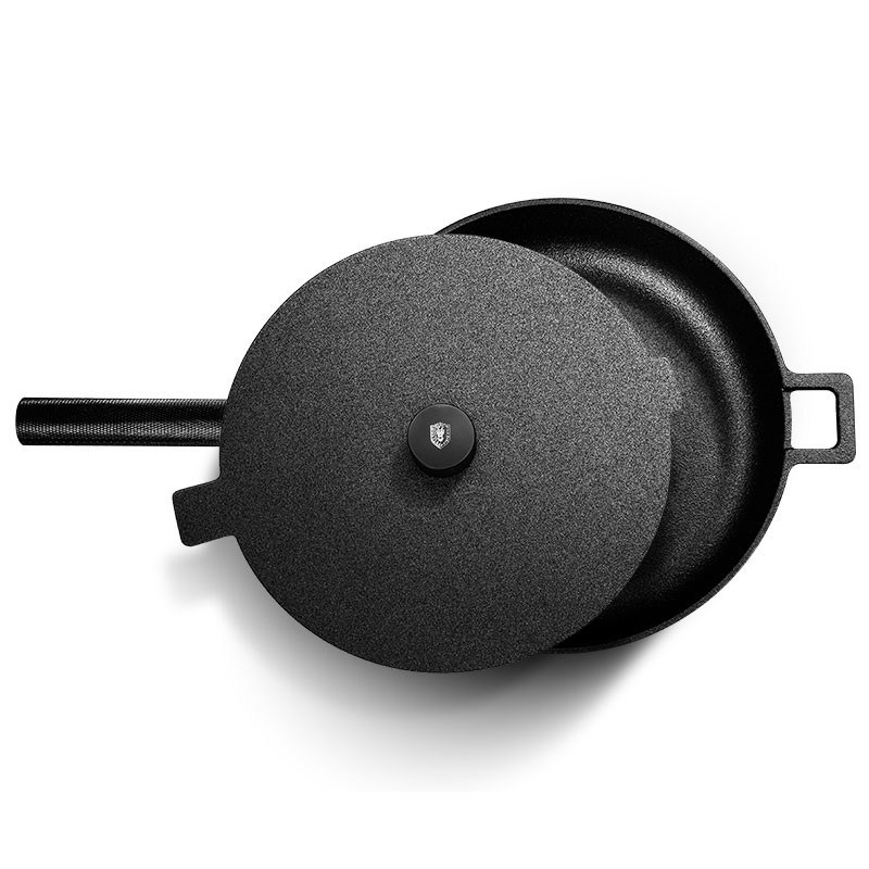 Heat Evenly Thick Bottom Non Stick Pan Cast Iron Skillet Frying Pan 6.5cm Deep